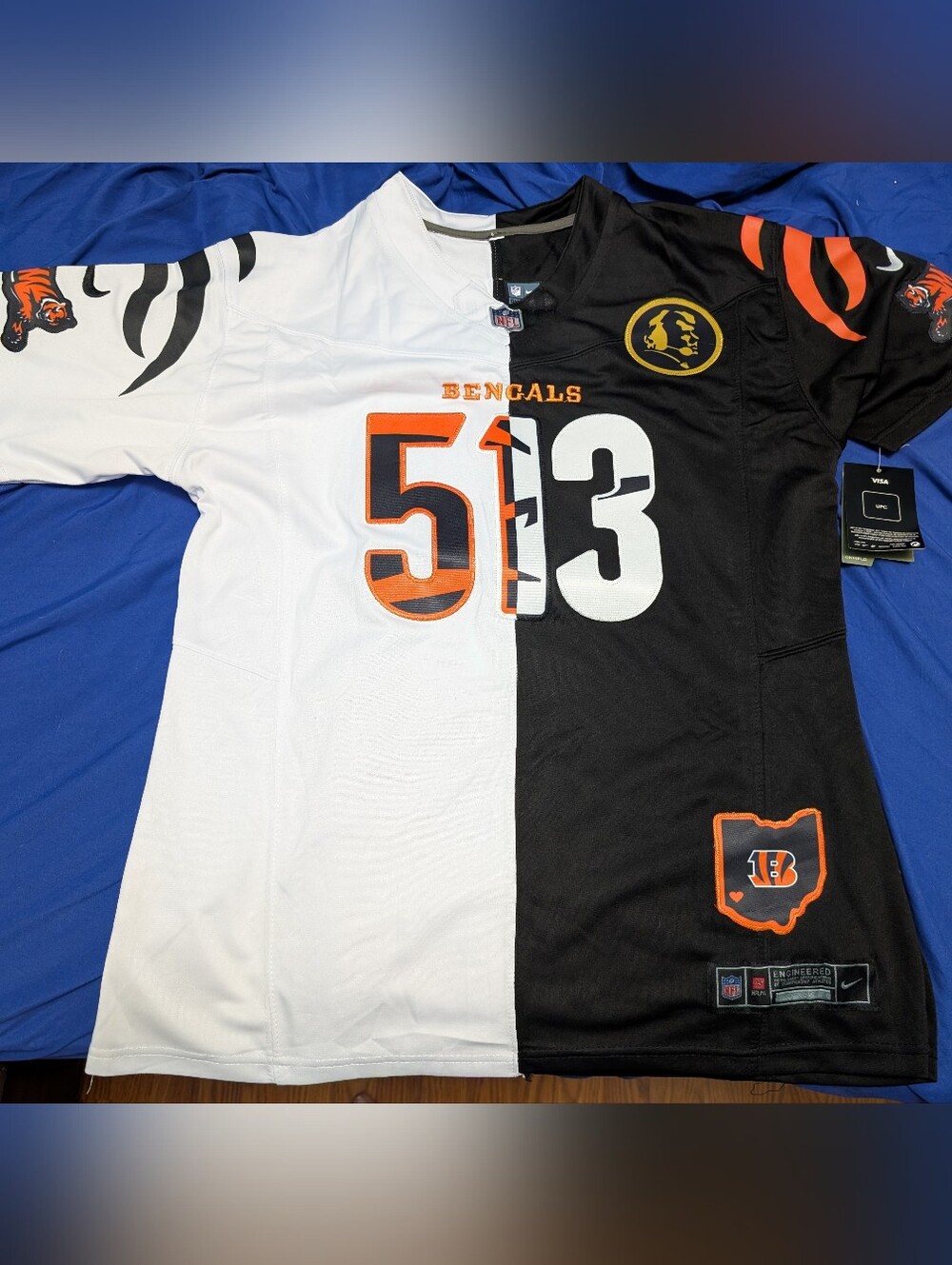 NFL Cincinnati Bengals Split Black & White Jersey - Number 513